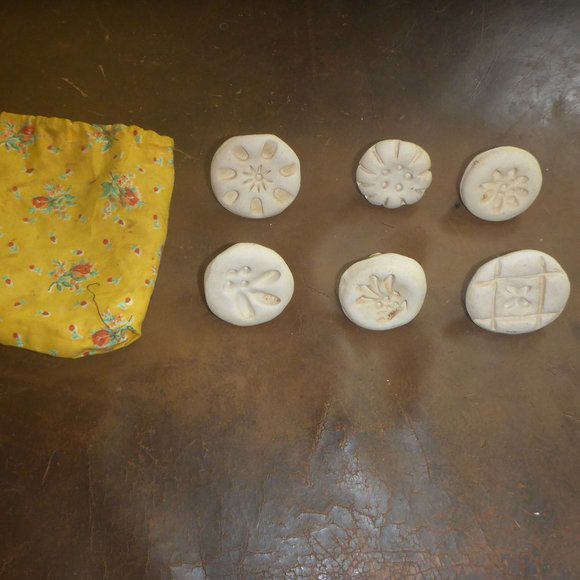 Vintage Kitchen Vintage Set Of 6 Handmade Clay Cookie Press Molds